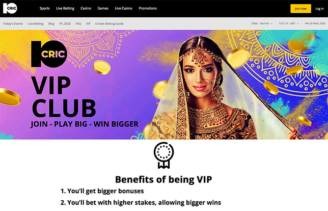 Become a 10 Cric VIP.