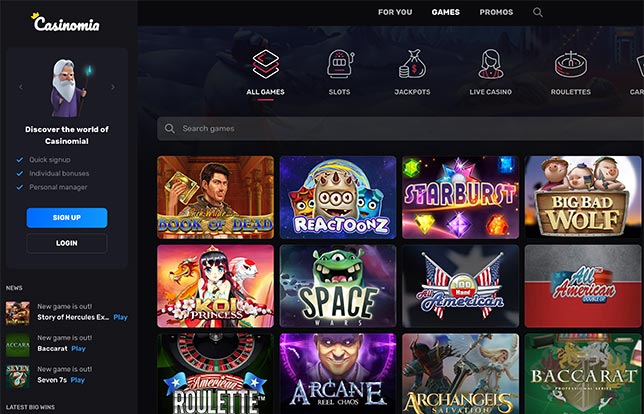 Casino Mia Homepage