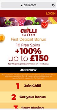 Chilli Casino on iPhone X