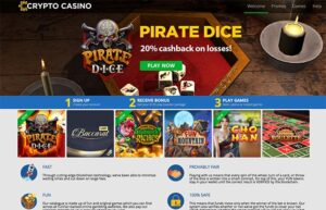 Crytpo casino 20% cashback offer