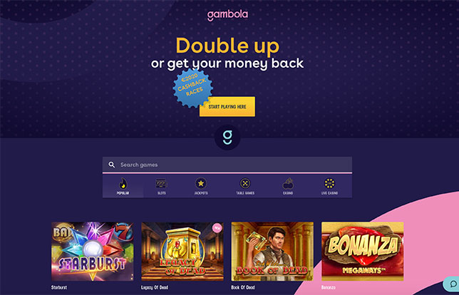 Double up at Gambola Casino!